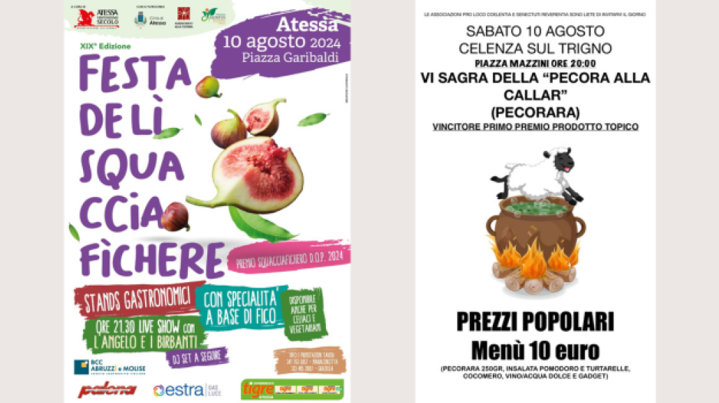 Gli appuntamenti del 10 Agosto