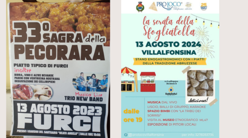 Gli appuntamenti del 13 Agosto
