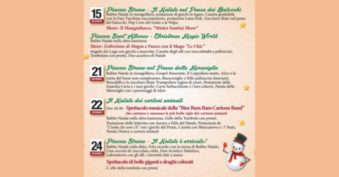 PROGRAMMA EVENTI